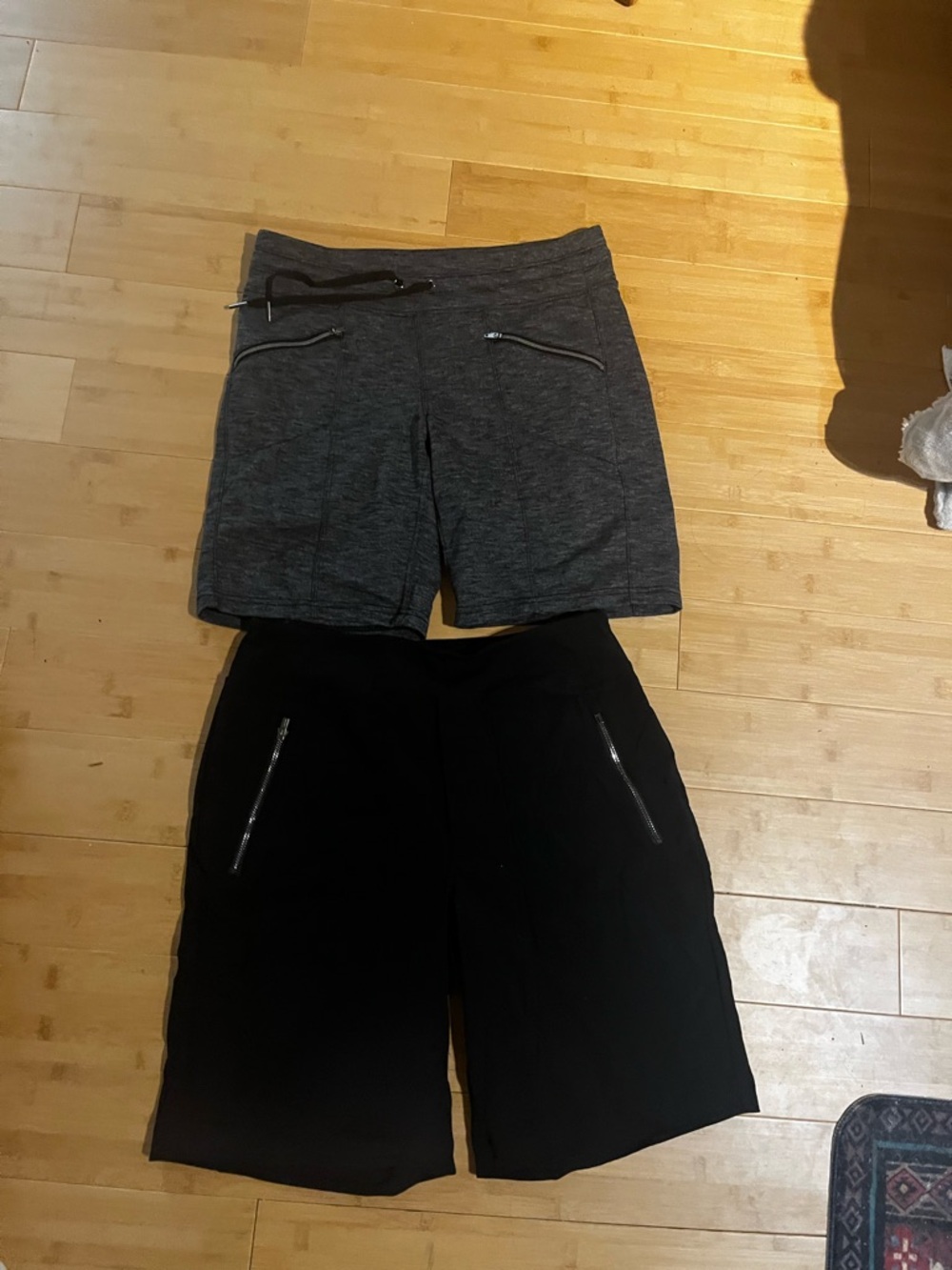 2 pair Athleta Black charcoal Active Shorts size small 6